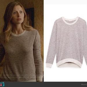Aritzia Wilfred Sweater Berri Knit Heathered Gray Spring Fall Neutral Boho ASO